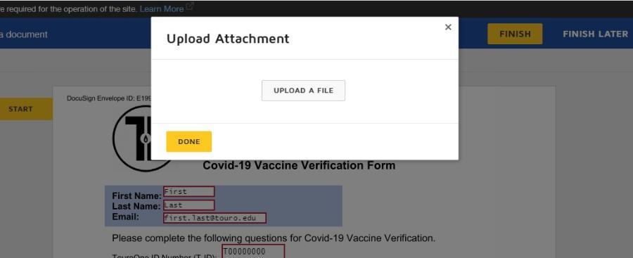 Upload Vaccine Card