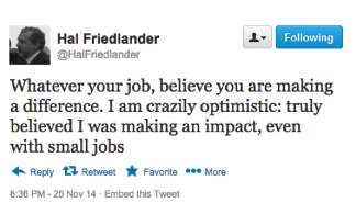 Hal Friedlander tweet: 