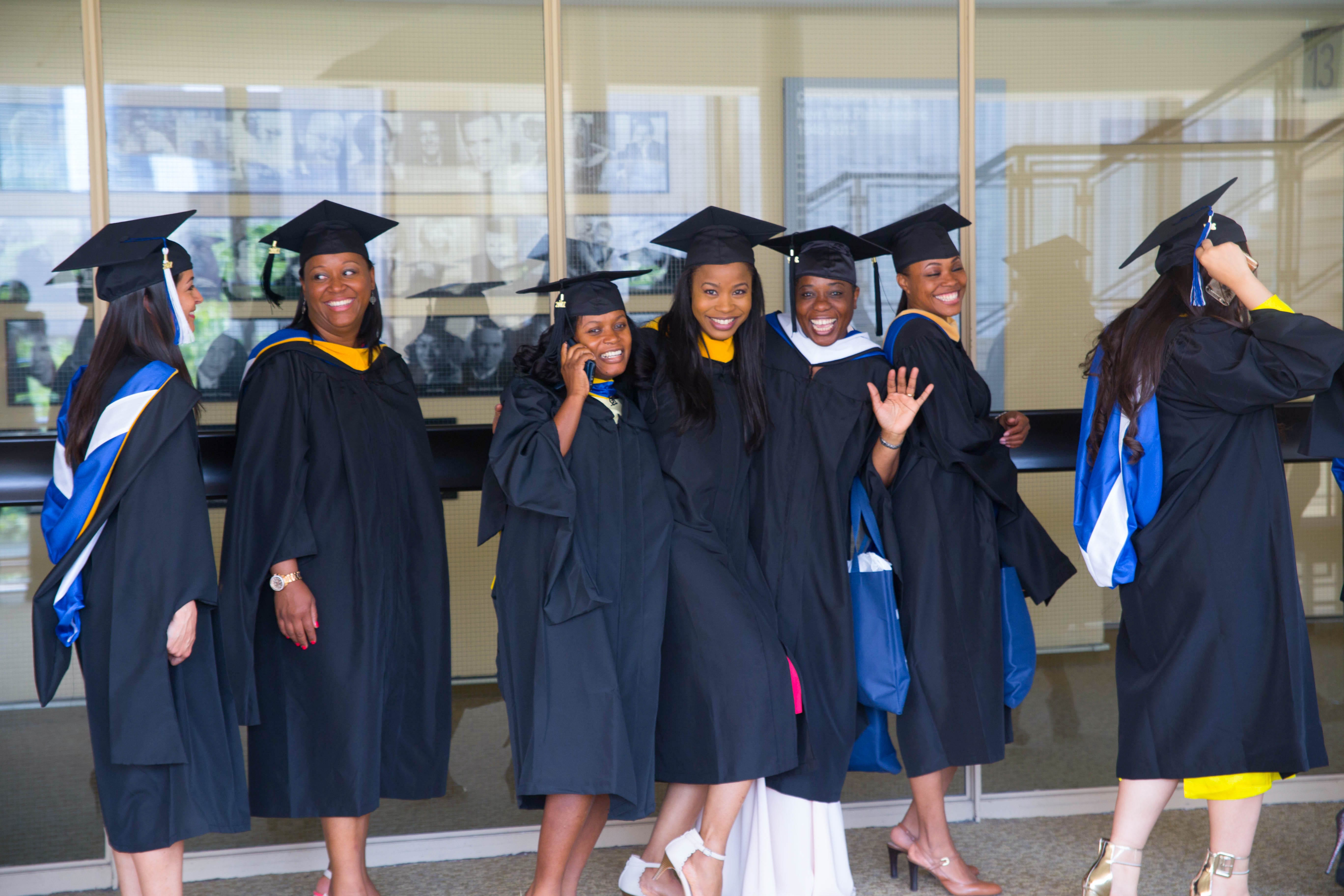 Class of 2017 grads getting ready to march in at the 36th Division of Graduate Studies commencement.