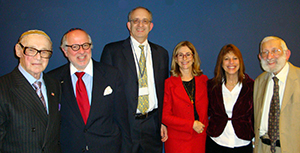 from left to right, Dr. Mark Hasten, Dr. Steven Huberman, Dr. Alan Kadish, Prof. Anne Bayefsky, Dr. Karen Sutton, Mr. David Greenbaum